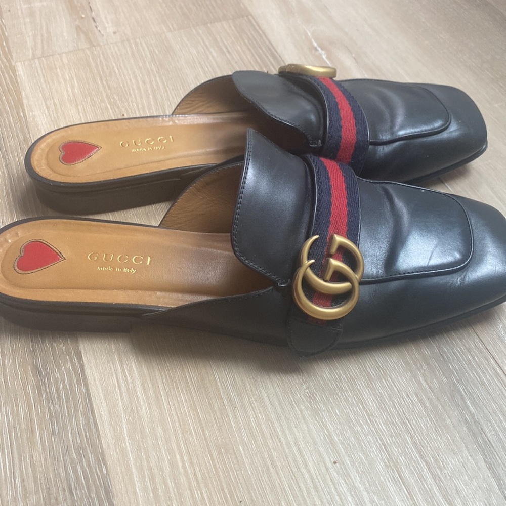 Gucci black leather slides - Picture 3 of 3